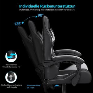 Chaise <span class=keywords><strong>de</strong></span> <span class=keywords><strong>bureau</strong></span> ergonomique avec appui-tête amovible Chaise pivotante 180kg Grande chaise <span class=keywords><strong>de</strong></span> jeu avec <span class=keywords><strong>protection</strong></span> contre les rayures contre les chats - Product Image 4