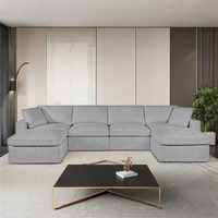 Nouvelle mode nordique moderne lin tissu nuage canapé-lit Chasie salon canapé modulaire sectionnel