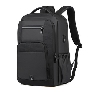 Sac à dos pour ordinateur portable personnalisé pour homme, grande capacité, noir, avec chargement USB, imperméable, durable, en Oxford, pour voyage, école, affaires - Product Image 1