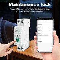 Interrupteur miniature intelligent WiFi Tuya à prix avantageux, avec compteur kWh, minuterie, relais, protection contre les surtensions et les surintensités, 1-63A 1P N