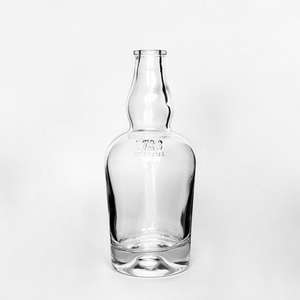 Botella de vino de cristal redonda de lujo de 700ML de altura, patrón láser personalizado, tapón de rosca de corcho Natural, serigrafía empaquetada en caja - Product Image 1