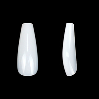 500 Uds./caja Uñas Postizas Blancas, Uñas Artificiales de Extensión, Puntas de Uñas de Gel Suave Tipo Ataúd