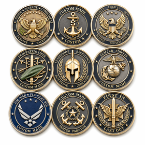 Moneda Conmemorativa Personalizada de Metal Dorado Antiguo con Logotipo, Escudo, Ancla, Casco, Águila, Regalo de Reconocimiento y <span class=keywords><strong>Honor</strong></span>, Proveedor Mayorista a Granel - Product Image 1