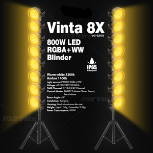 Không thấm nước IP65 LED Strobe hổ phách + Ấm Trắng + RGB LED ma trận blinder Đèn sân khấu chuyên nghiệp thiết bị chiếu sáng tổ chức sự kiện DJ đèn - Product Image 6