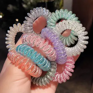 2022 Nieuwe Collectie Kleurrijke Rekbare Siliconen Pols Coil Armband Elastische Spoel Spiraalsgewijs Haar Banden