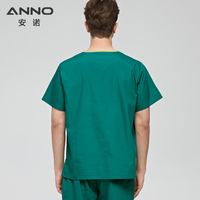 Haut de blouse médicale vert à manches courtes Anno Medical, uniforme d'hôpital ODM pour le personnel avec support médical