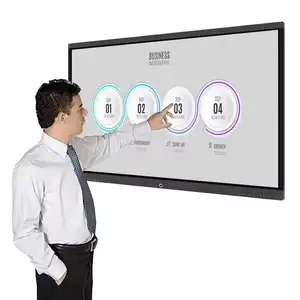 Hochwertiges interaktives Whiteboard Flachbildschirm 55 65 Zoll Touchscreen Alles-in-Einem-PC tragbares Smart Board für Unterricht und Tagung