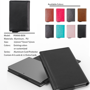 Tarjetero Minimalista de PU con Protección RFID para Unisex, Cartera Corta con Cierre Plegable, Estilo Cuero Negro - Product Image 2