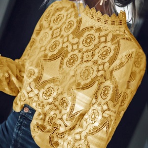 <span class=keywords><strong>Camicia</strong></span> Estiva da Donna Tinta Unita Sexy Trasparente con <span class=keywords><strong>Maniche</strong></span> <span class=keywords><strong>a</strong></span> <span class=keywords><strong>Palloncino</strong></span>, Blusa <span class=keywords><strong>a</strong></span> <span class=keywords><strong>Maniche</strong></span> Lunghe <span class=keywords><strong>Bianca</strong></span> in Pizzo Traforato - Product Image 5