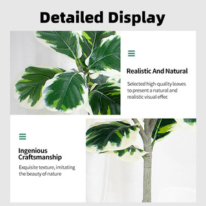 Árbol Artificial <span class=keywords><strong>de</strong></span> Ficus Lyrata en Maceta para Interiores, Ramas con Textura Realista, Bonsái para Decoración <span class=keywords><strong>de</strong></span> Sala <span class=keywords><strong>de</strong></span> Estar y Eventos - Product Image 2