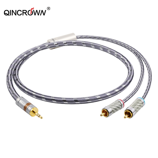Silver-plating 3.5mm Dual RCA Male Plug Gold Plated 4 Core Audio Cable High-Fidelity HDTV DVD Player Computer Speaker Stock