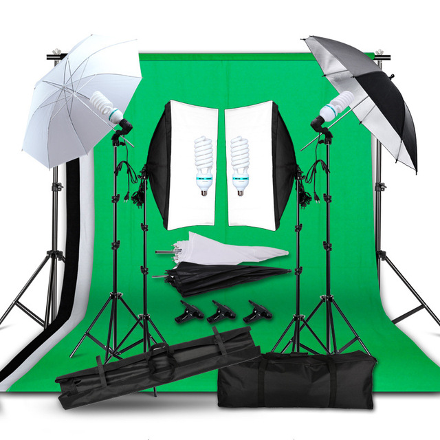 Fotografia Kit Photo Shoot Lighting Kit Background Stand Full Set Photography Studio Light Set