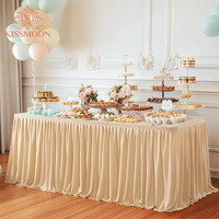 Nappe en Chiffon Plissée et Volantée, Élégante et Moderne, Personnalisable pour Mariages, Banquets, Tables de Desserts et Décorations de Fêtes