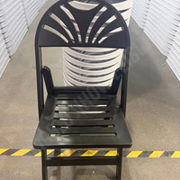 Chaise pliante en résine avec assise à lattes, confortable, portable, empilable, pour jardin, événements, usage commercial