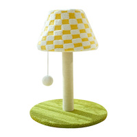 Nouveau Design Robuste et Durable Tour d'activités pour chat en forme de lampe de bureau, Griffoir moderne en peluche à carreaux pour chat, Meuble pour animaux de compagnie en promotion