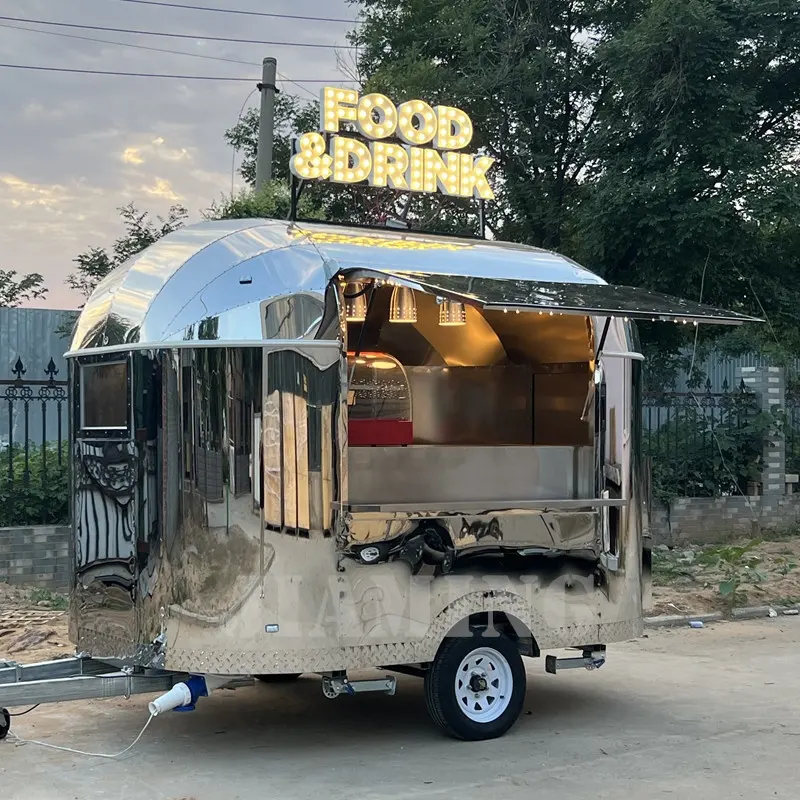 Il chiosco mobile dell'alimento della macchina dello snackmachine di lusso di stile di Airstream più venduto con l'attrezzatura di cottura/rimorchio del gelato della pizza del hot dog