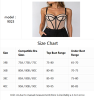 Chuangerm en stock, Nouveauté 2026, Top court femme premium en maille transparente à lignes contrastées, dos nu et taille cintrée