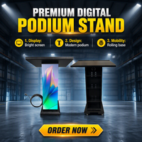 Podium numérique LED flexible portable personnalisable P1.86 pour intérieur avec écran LED pour conférences, discours et événements