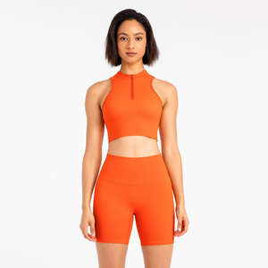 Custom Design Crop <b>Tank</b> and Fitness Shorts Sets Fitness Yoga Wear - Product Image 5