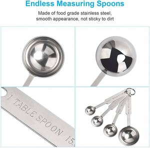 Factory Custom Stainless Steel 0.5ml 1.25ml 2.5ml 5ml 15ml Coffee Powder <b>Tea</b> Salt Liquid Measure Spoons <b>Set</b> - Product Image 5