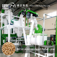 Ligne de production de granulés d'aliments pour volailles RICHI - Ligne de production de granulés d'aliments pour poulets personnalisée gratuite 1 tonne par heure