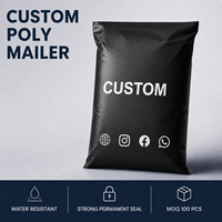 Enveloppe en polyéthylène biodégradable noir mat avec logo personnalisé, durable, écologique, pour l'expédition et l'emballage de vêtements