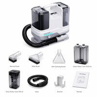 Nettoyeur de tapis électrique portable, machine à vapeur 120°C, eau chaude/froide, détachant profond pour canapé, siège de voiture, escaliers, poils d'animaux