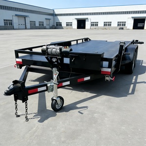 <span class=keywords><strong>Remorque</strong></span> utilitaire à <span class=keywords><strong>double</strong></span> essieu en acier durable avec système de treuil intégré pour le remorquage de VTT, tondeuses à gazon et de marchandises - Product Image 5