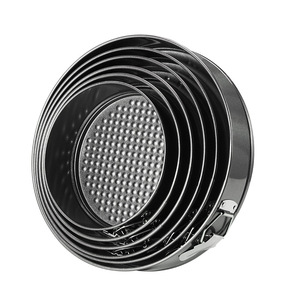 พิมพ์เค้กสปริงฟอร์มทรงกลมแบบไม่ติดกระทะ ทำจากเหล็กกล้าคาร์บอน พร้อมกลไกการล็อค สำหรับทำมูส รังผึ้ง ขนาด 12 14 16 18 20 22 24 - Product Image 2