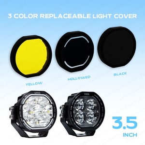 Ốp đèn sương mù <span class=keywords><strong>LED</strong></span> 4x4 đa năng tùy chỉnh 3.5/4/5/7/9 inch màu đen trắng vàng, có logo - Product Image 2