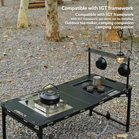 Table pliante tactique multifonctionnelle IGT avec support pour lampe suspendue, revêtement anti-corrosion pour utilisation en extérieur dans les parcs