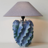 Lampe de table LED unique en céramique en forme de fleur vintage avec abat-jour en tissu, décoration de maison décorative, lampe de table pour chambre à coucher, salon