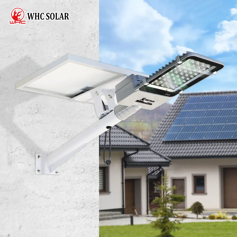 WHC Lumiere Solaire Lampu Jalan Tenaga Surya, Tahan Air Soler Panel Daya 80W 300W 500W 1000W Lampu Led Luar Ruangan