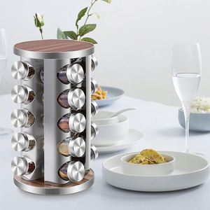 360 Rotating Vertical Kitchen Spice <b>Bottle</b> <b>Rack</b> Stainless Steel Carousel Drawer Spice <b>Rack</b> Organizer Space Saving Spice Drawers - Product Image 5