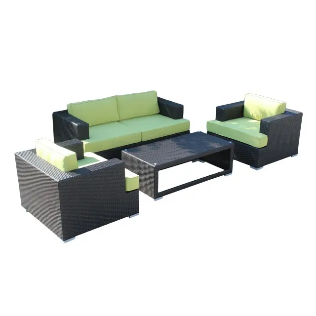 Tahan Lama Buatan Furniture Rotan Taman Teras Outdoor Furniture Set Rekreasi Area Furniture Rotan Plastik