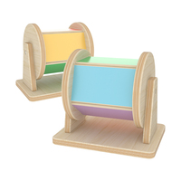 Montessori Materials Rainbow Drum Spinning Musical Toys for Baby