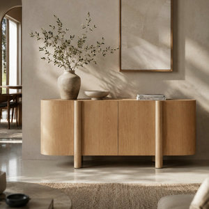 Mobile <span class=keywords><strong>Credenza</strong></span> Moderno in Legno per Sala da Pranzo, Buffet Bianco Lucido di Lusso per <span class=keywords><strong>Soggiorno</strong></span>, Armadio Contenitore per Villa - Product Image 6