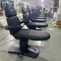 Fauteuil de Salon de Beauté Électrique Moderne à 3 Moteurs, Réglable, en Velours ou Cuir PU, Meuble Portable en Acier
