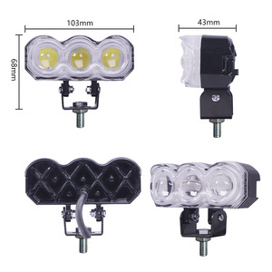 Projecteur LED externe haute luminosité pour <span class=keywords><strong>moto</strong></span>, 3 lentilles, blanc, jaune, <span class=keywords><strong>clignotant</strong></span>, anneaux lumineux multicolores, <span class=keywords><strong>moto</strong></span> électrique - Product Image 3