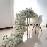Fleurs Table Automne Rangée Coureurs Rouge Escalier De Mariage Jaune Hortensia Roses Table Guirlande pour Cendres 50Cm/100Cm Fleur Runner