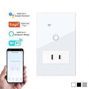 สวิตช์ผนังอัจฉริยะ 1 ช่อง รองรับ Wi-Fi วัสดุ PC ดีไซน์มินิมอล สีขาว พอร์ต USB-C มาตรฐาน IP20 10A 240V - Product Image 1