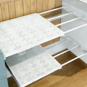 Adjustable Metal Household Wardrobe Partition Organizing Board Extendable Kitchen Storage <b>Shelf</b> Cabinet Partition Storage <b>Rack</b> - Product Image 2
