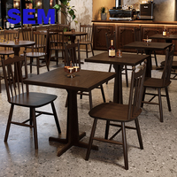 Ensemble de table et chaises de restaurant français SEM en bois massif, table de restaurant occidental, table de café, respectueux de l'environnement, durable
