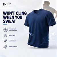 T-shirts de sport personnalisés JNEI pour hommes, à logo, respirants, à séchage rapide, décontractés, pour un usage quotidien