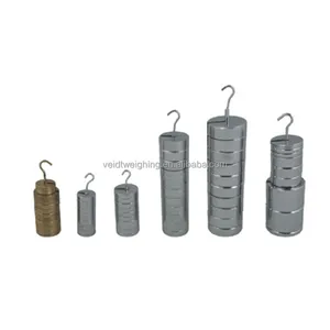 Veidt Weighing M1 M2 10*10g Brass Iron Nickel Plated Balance Set Of 5 Weight Holders With Slotted Weights