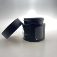 Bocal en verre à fleurs rondes transparentes de 3.5g avec couvercle à vis noir mat ou lisse 2oz 3oz 4oz avec fenêtre transparente