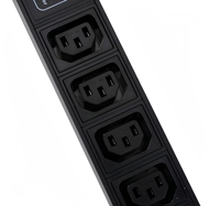 Multiprise intelligente C13 C19 robuste en alliage d'aluminium pour montage en rack, protection contre les surtensions, PDU 20A 8 prises électriques