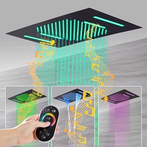 Banyo led yağış duş seti 380*580mm gömülü tavan yağmur duş seti termostatik ayrıştırma vanası ile masaj vücut jetleri - Product Image 3