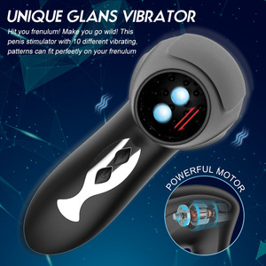 USB Electric Penis Trainer Masturbator <strong>Dildo</strong> with 10 <strong>Vibrations</strong> Unique Glans Vibrator <strong>Sex</strong> Toys for Men - Product Image 4