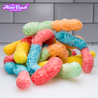 Bonbons gommeux lyophilisés OEM saveurs de fruits assorties vers aigres lyophilisés